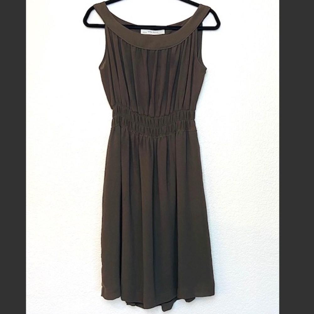 ZARA Basic Brown Dress Elastic Waist Lightweight